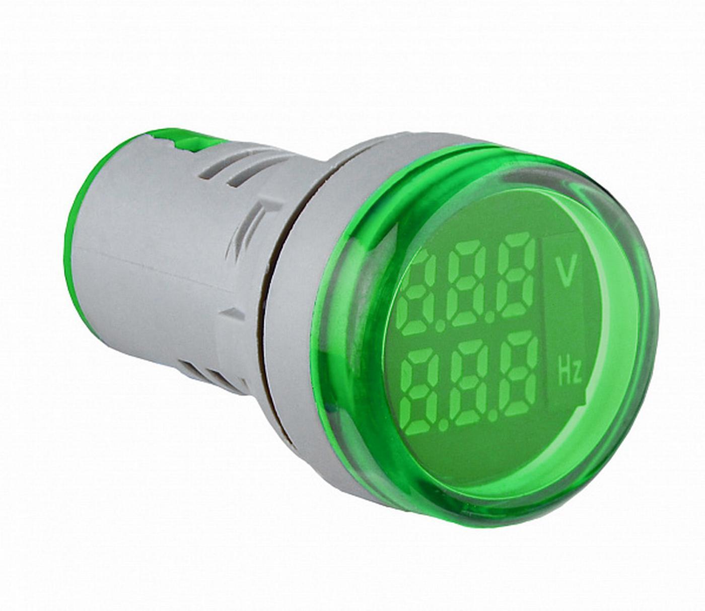 Светосигнальная арматура АСКО-УКРЕМ с индикатором напряжения АС и частоты серии U-ADM-VHz круглая ᴓ22 мм Зеленый (00000055182)