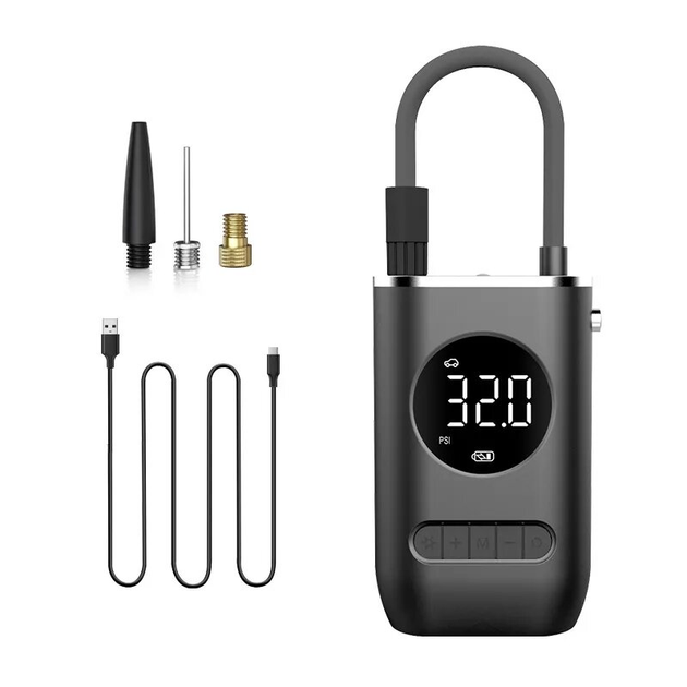 Насос автомобильный аккумуляторный AIR CZK-3668 50W Type-C с фонариком и переходниками