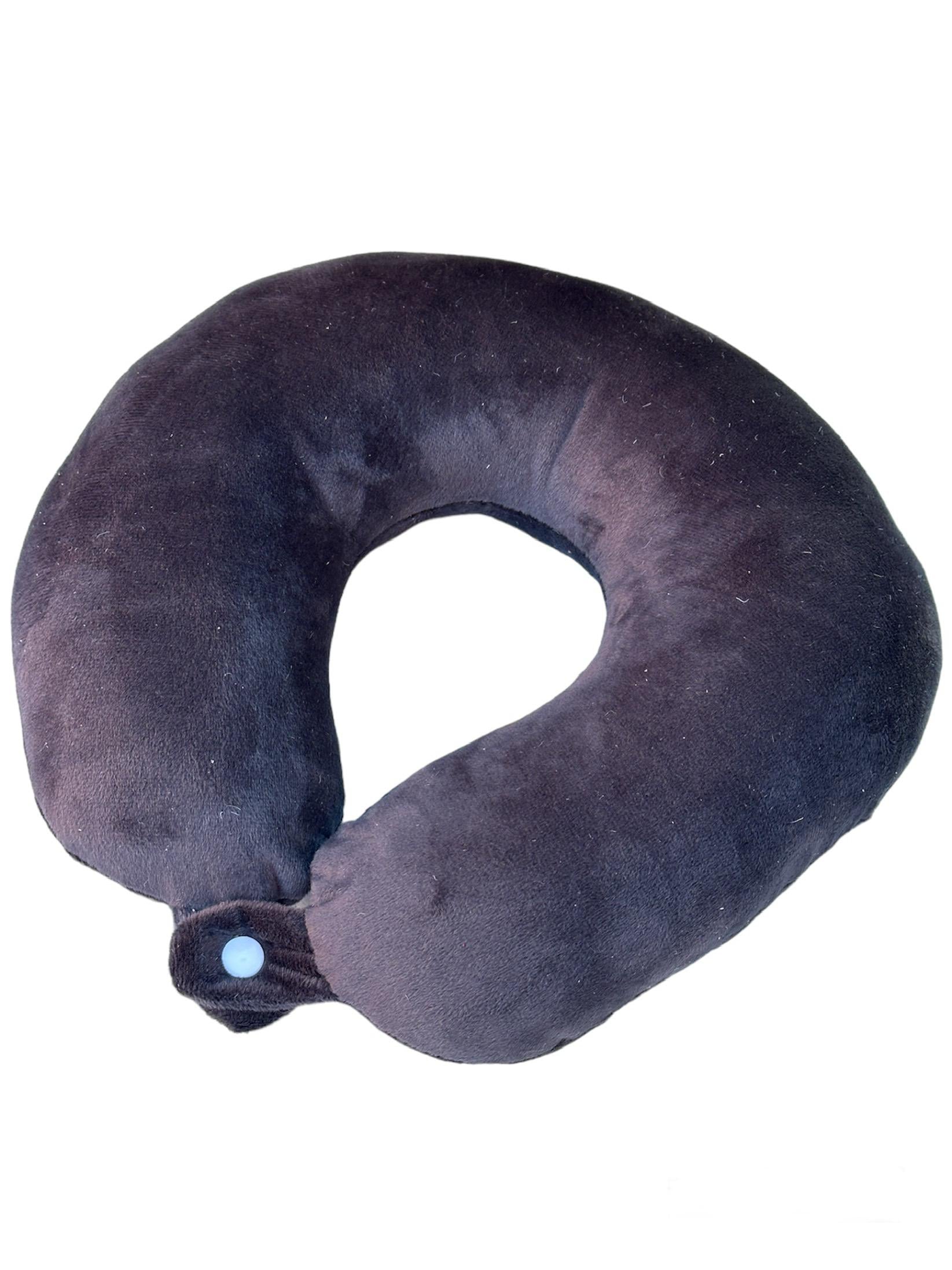 Подушка під шию для подорожей 28х27х9 см Графітовий (1658)