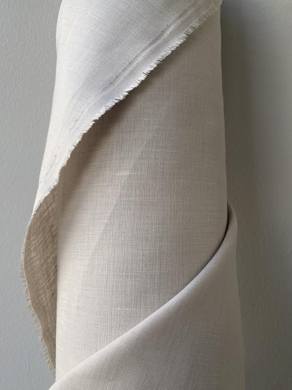 Ткань рубашечно-платьевая LINEN PLUS 100% лен смягчен 143 см 155/394 Серо-бежевый - фото 4