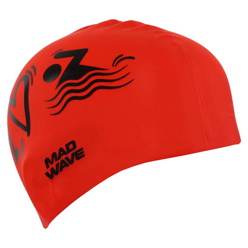 Шапочка для плавания Mad Wave для взрослых Love Swimmimg M055320 Красный (60444251) - фото 2 Шапочка для плавания Mad Wave для взрослых Love Swimmimg M055320 Красный (60444251) - фото 2