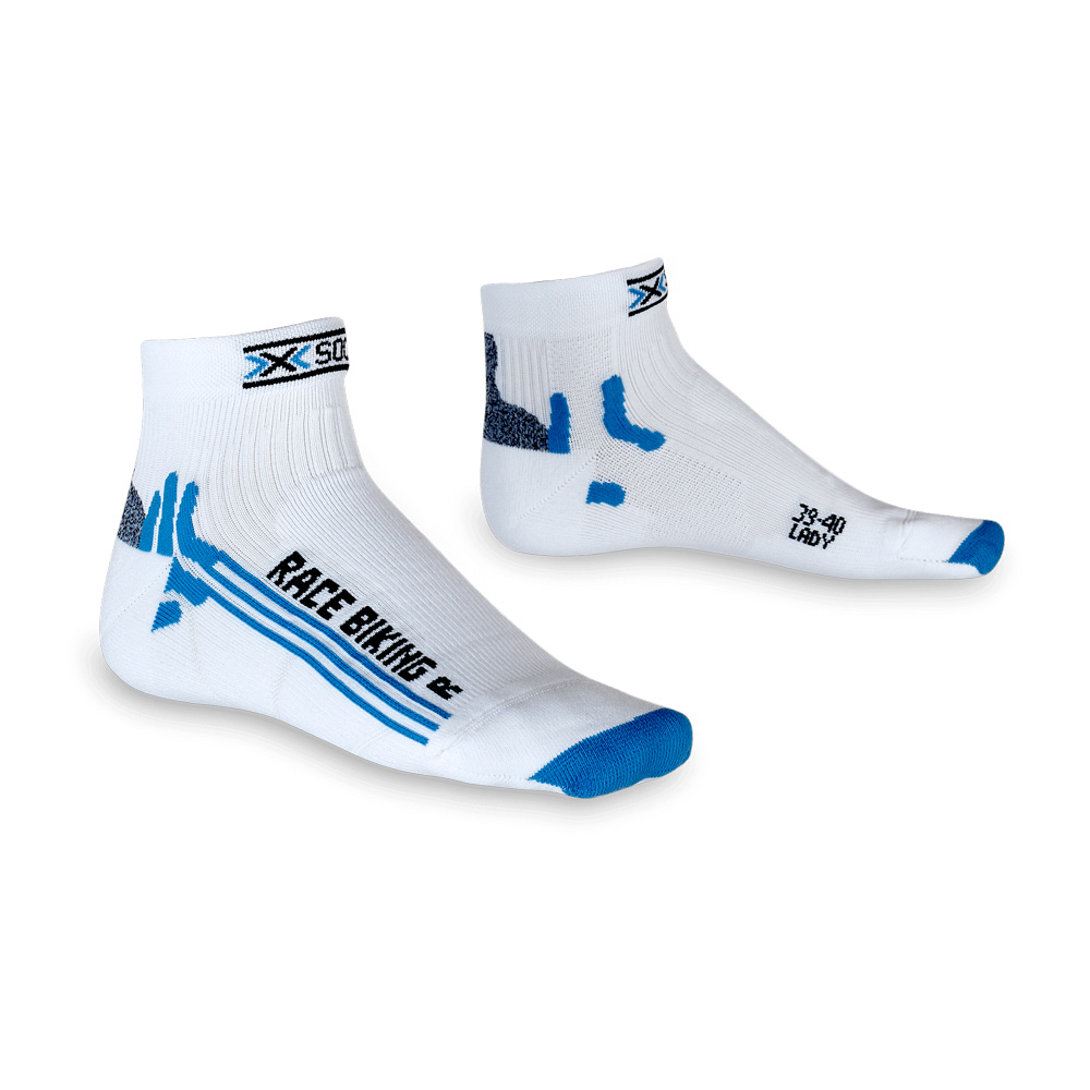 Жіночі носки X-Socks Bike Racing X20324-X82 р. 37/38 White/Light Blue - фото 1