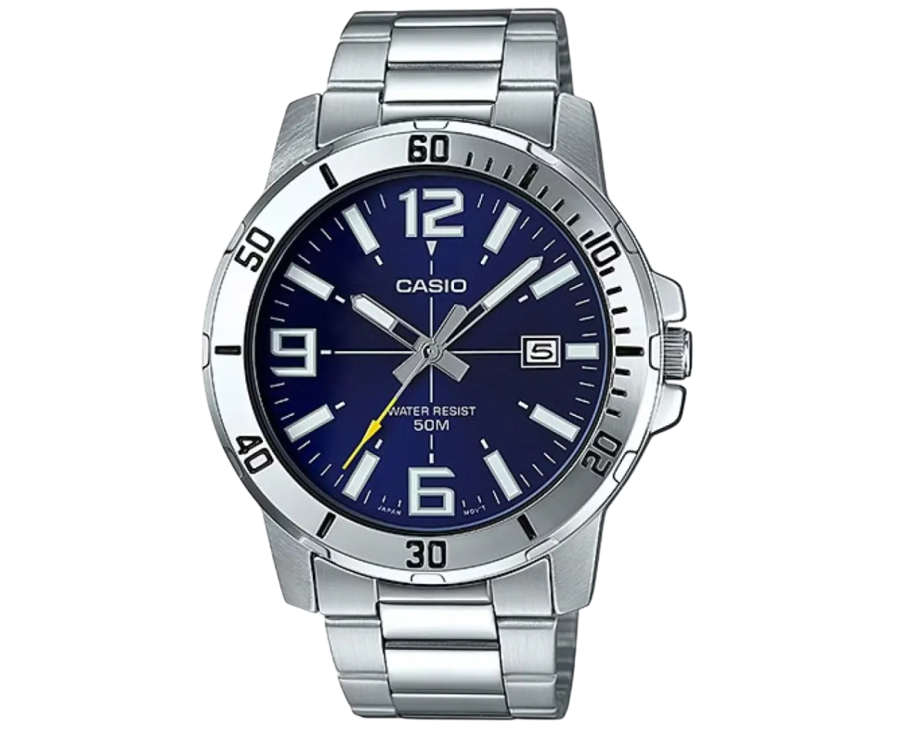 Наручные часы мужские Casio MTP-VD01D-2B d 45 мм Серебряный/Синий (2525626075)