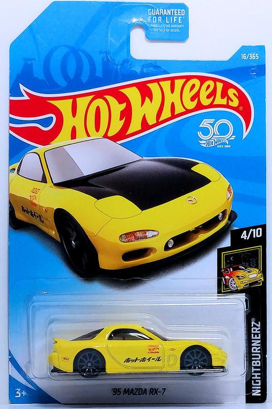 Игрушечная машинка Hot Wheels 95 Mazda RX-7 2018 Nightburnerz №016 (FJX67)