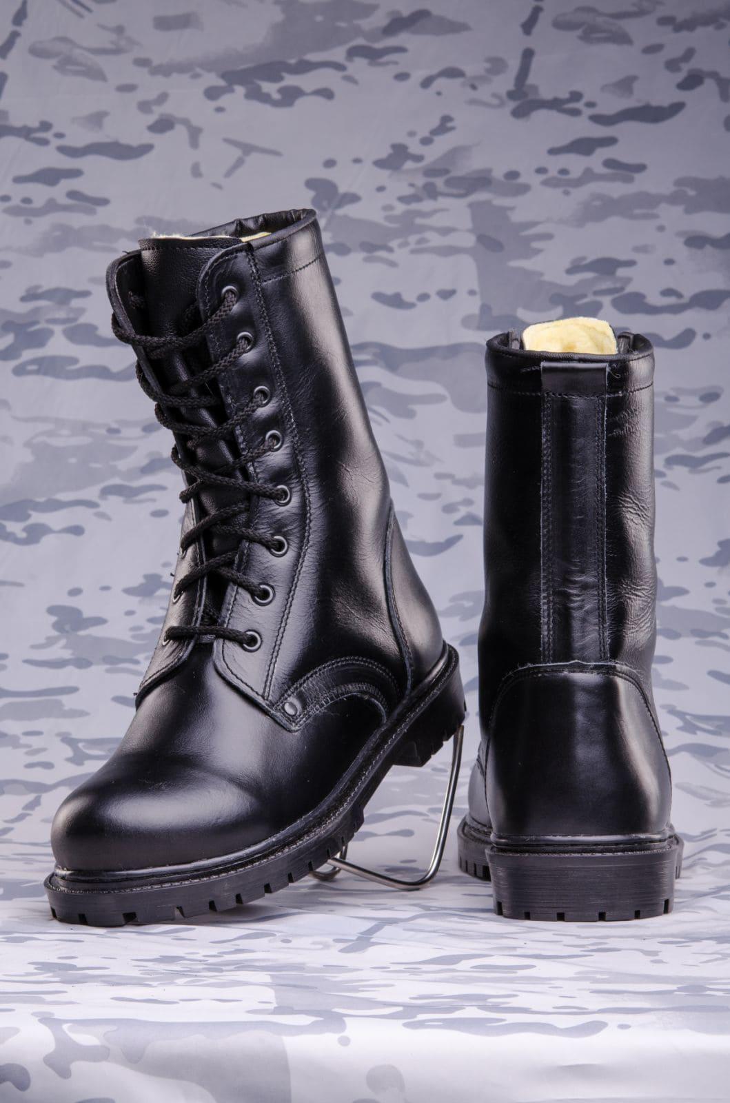 Берцы зимние FCTdesign НАТО из кожи и набивного меха р. 43 Черный