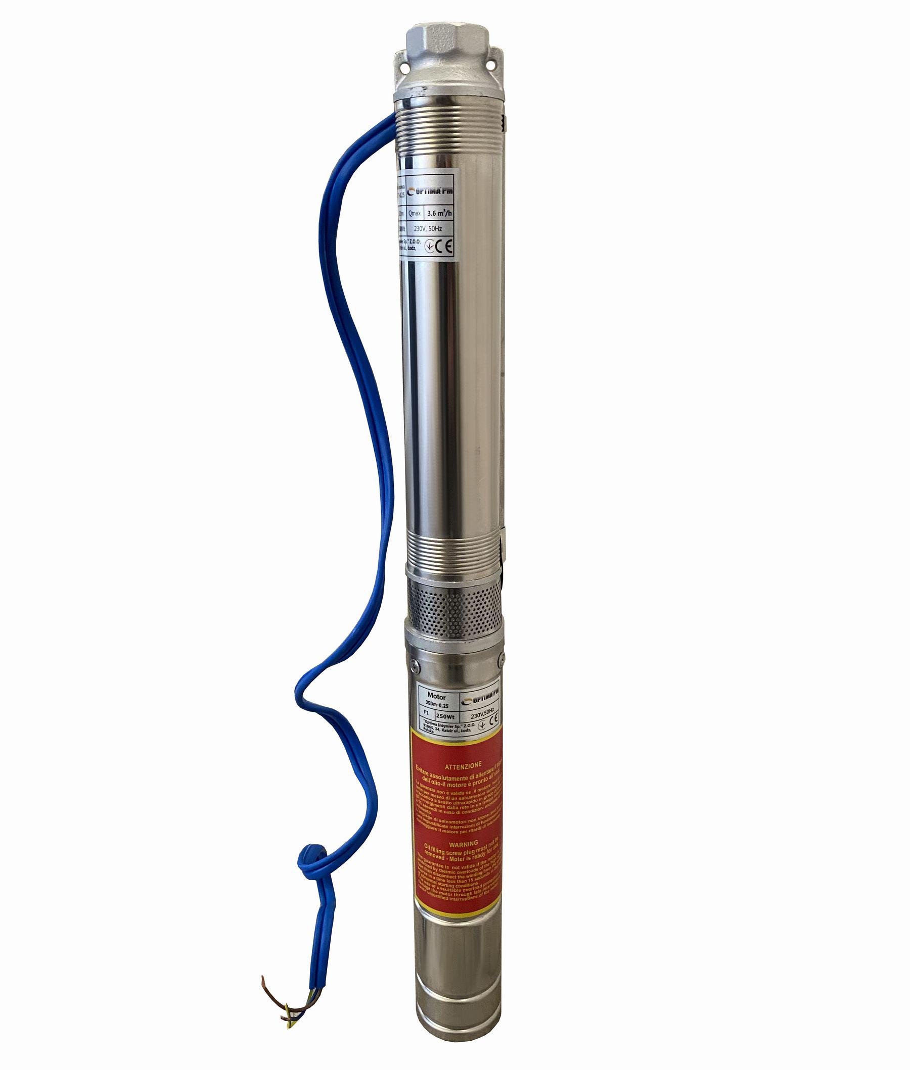 Насос свердловинний Optima PM 3SDm2,5/7 0,25 кВт 35 м з підвищеною стійкістю до піску + 1,5 м кабель