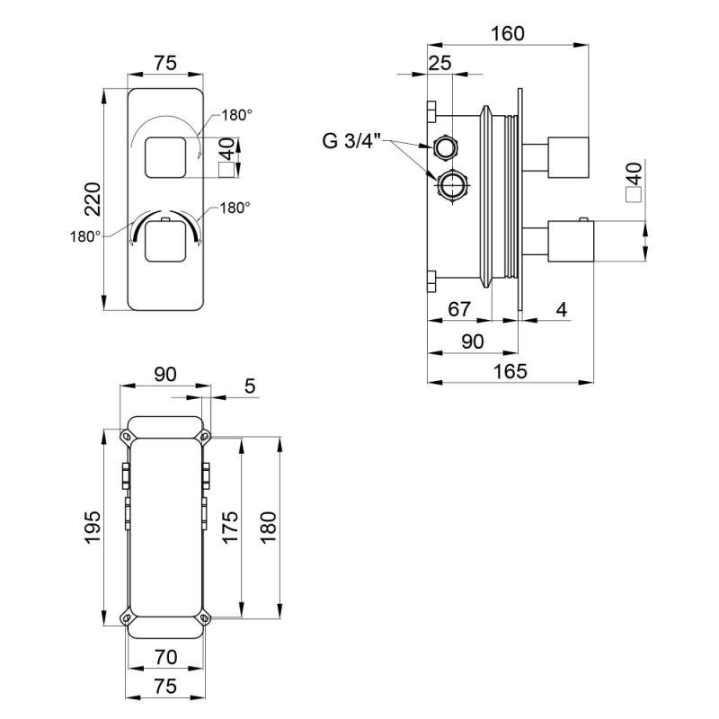 Смеситель термостатический Q-tap ​​Votice 65T105NGC скрытого монтажа для душа - фото 2