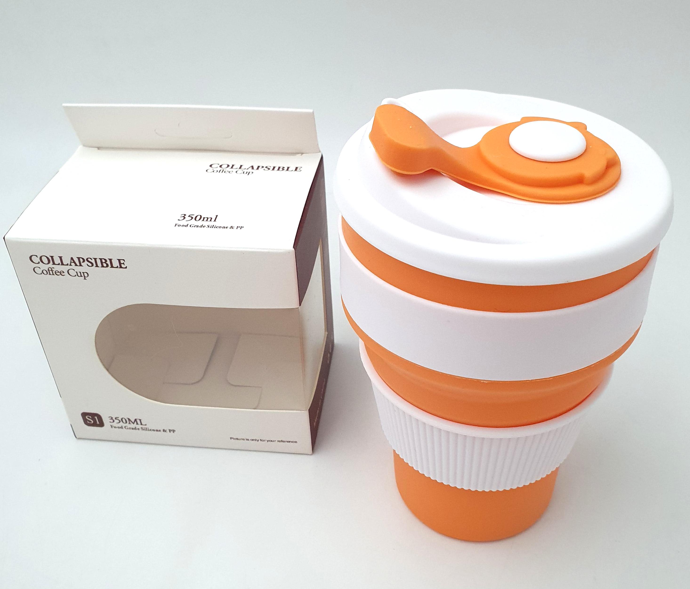 Чашка силиконовая Collapsible складная с герметичной крышкой и поилкой 350 мл Оранжевый - фото 3 Чашка силиконовая Collapsible складная с герметичной крышкой и поилкой 350 мл Оранжевый - фото 3