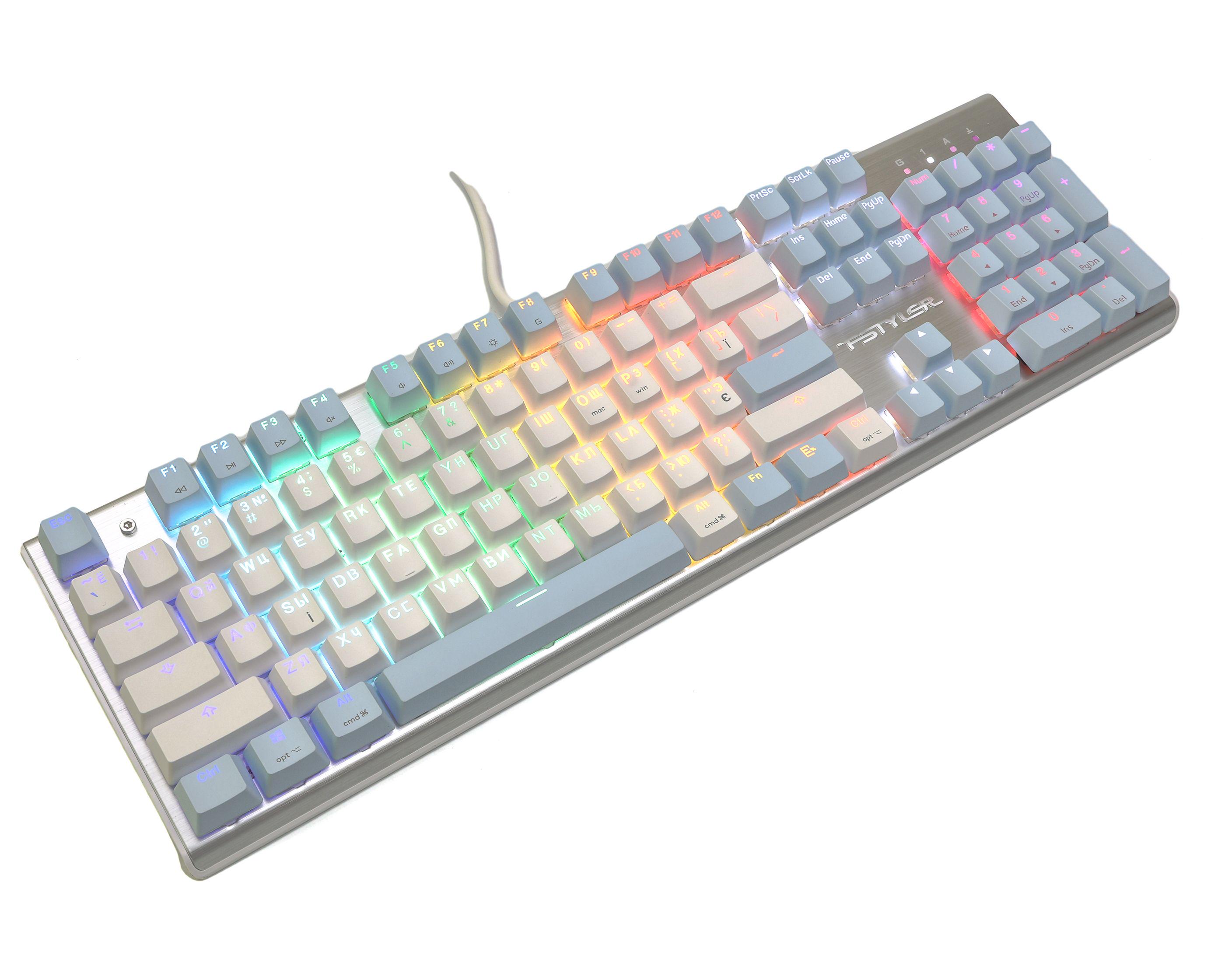 Клавиатура A4Tech Fstyler FS100 Icy Blue USB-A RGB Silver (26449317) - фото 2
