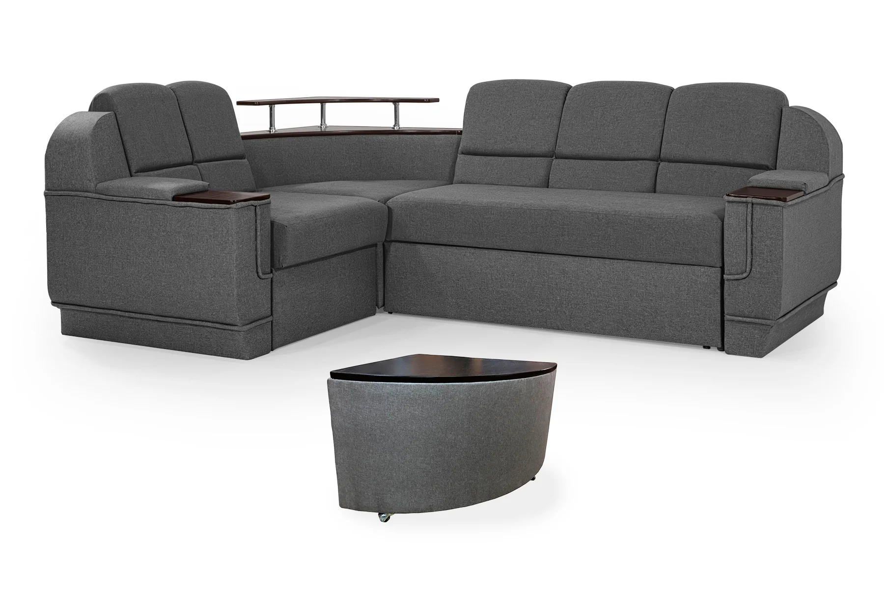 Диван угловой Меркурий со столиком 255х185 см Серый (25484815) - фото 1 Диван угловой Меркурий со столиком 255х185 см Серый (25484815) - фото 1