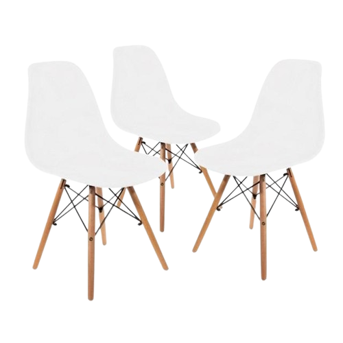 Кресло для кухни на ножках Bonro В-173 Full KD 3 шт. Белый (2371518198)