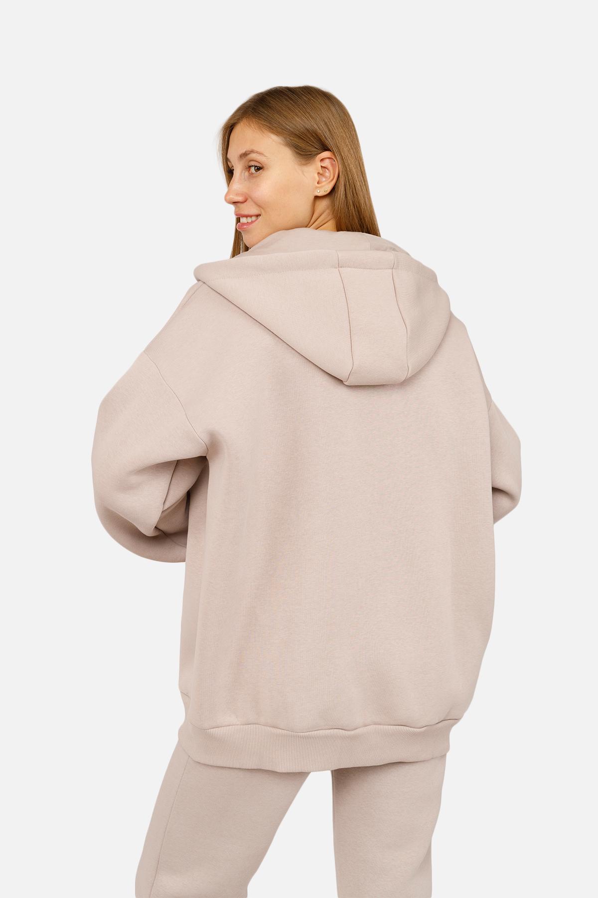Толстовка женская на молнии ЦБ-00254555 р. 44 Бежевый (SKT001004674) - фото 6 Толстовка женская на молнии ЦБ-00254555 р. 44 Бежевый (SKT001004674) - фото 6