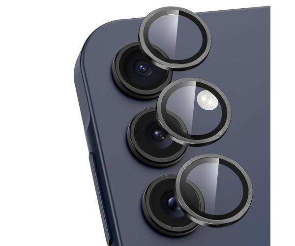 Защитное стекло с рамкой CD Pattern для Samsung Galaxy A16 4G / A16 5G на заднюю камеру Черный