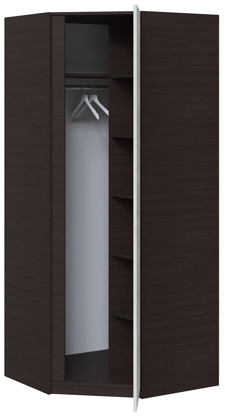 Шафа кутова з дзеркалом Майстер Форм Брайт 850х520х2000 мм Венге магія/Дуб крафт білий (32171) - фото 2 Шафа кутова з дзеркалом Майстер Форм Брайт 850х520х2000 мм Венге магія/Дуб крафт білий (32171) - фото 2