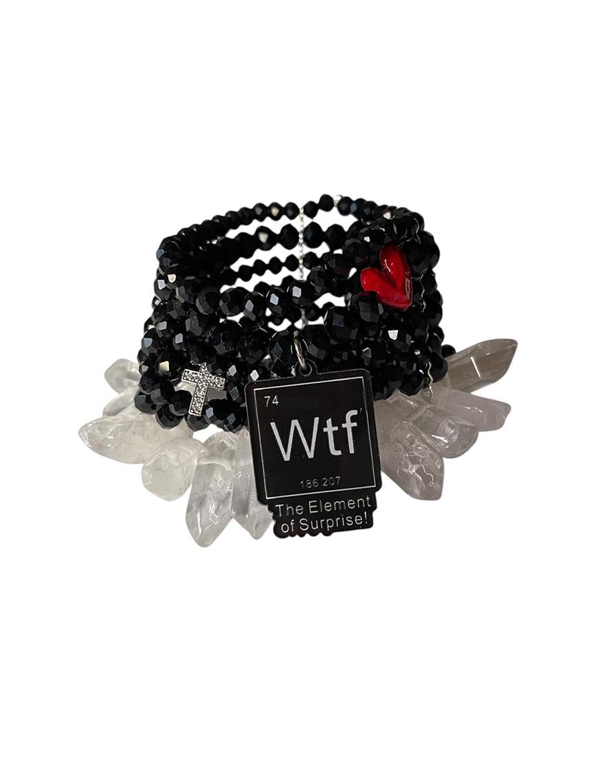 Браслет с кварцом і підвісками жіночий SMART JEWELRY чорний One size Браслет с кварцом і підвісками жіночий SMART JEWELRY чорний One size