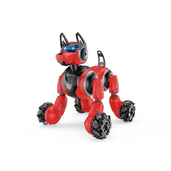 Интерактивная игрушка робот-собака Syrcar Stunt Dog 666-800A на радиоуправлении от браслета и пульта со звуком и светом Красный