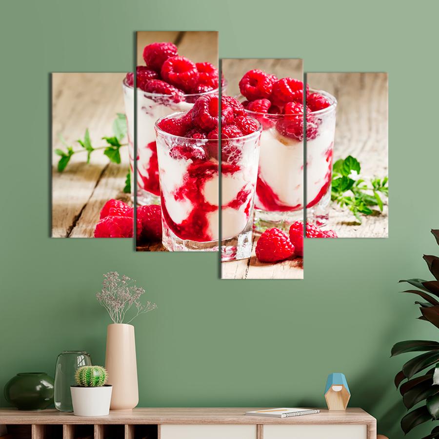 Настенний декор Десерт малиновый парфе в стаканах 129x90 см (A347-4)