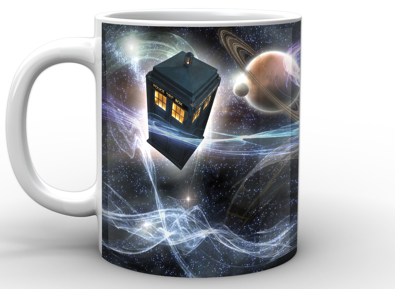 Чашка Gee! Белый Тардис в космосе DW.02.018