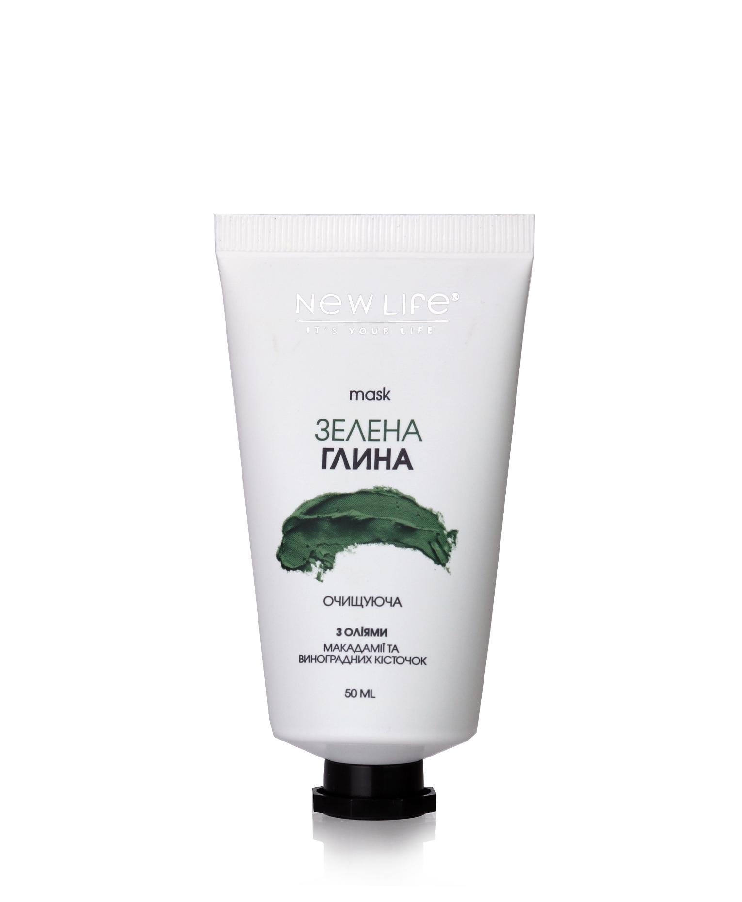 Маска для лица New Life из зеленой глины Очищающая 50 мл (24595428)