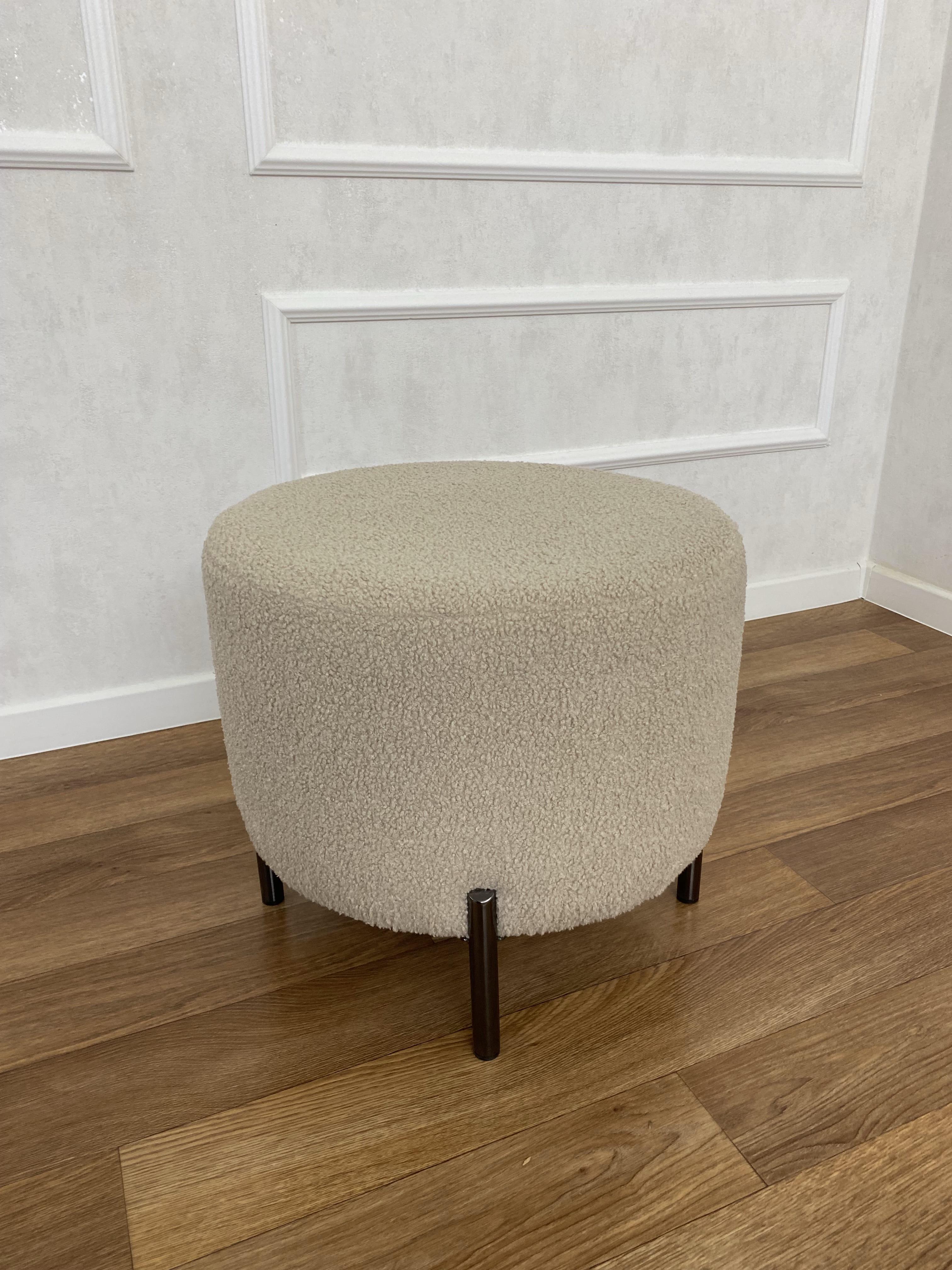 Пуф-банкетка Cloud м'який круглий 50x50x45 см Молочний