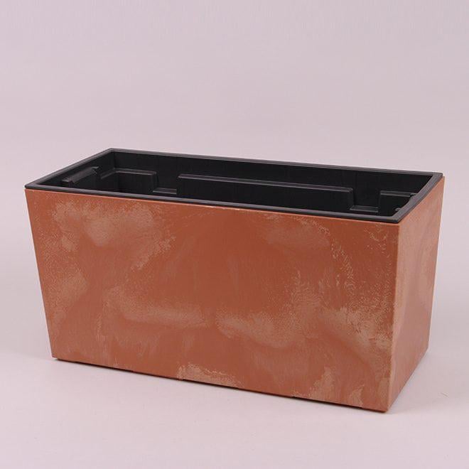 Горшок пластмассовый Flora URBI CASE BETON EFFECT с вкладом 39,5 см Терракотовый (92144)
