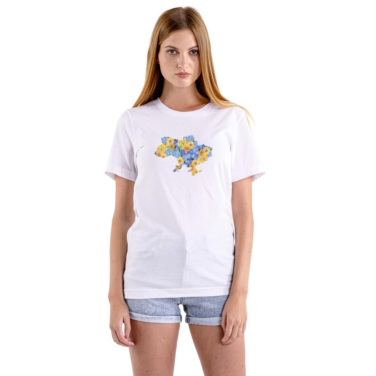 Футболка женская Bramble с принтом Карта Украины в цветах 2XL Белый (FTBLKZHBRMBL286)