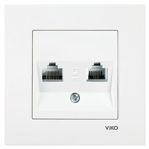Розетка комп'ютерна/телефонна Viko Karre Білий (00000012404)