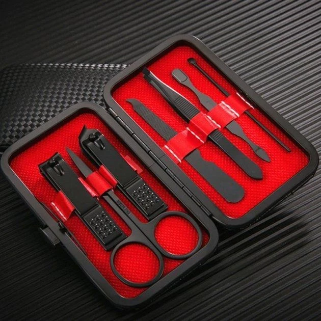 Набір манікюрний 7в1 з нержавіючої сталі Чорний (2549774004) - фото 2