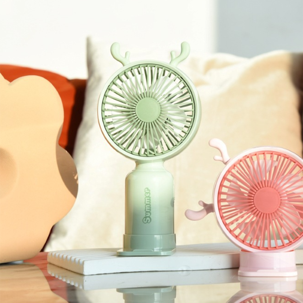 Портативний вентилятор з ріжками Олень на акумуляторі та USB - фото 5 Портативний вентилятор з ріжками Олень на акумуляторі та USB - фото 5