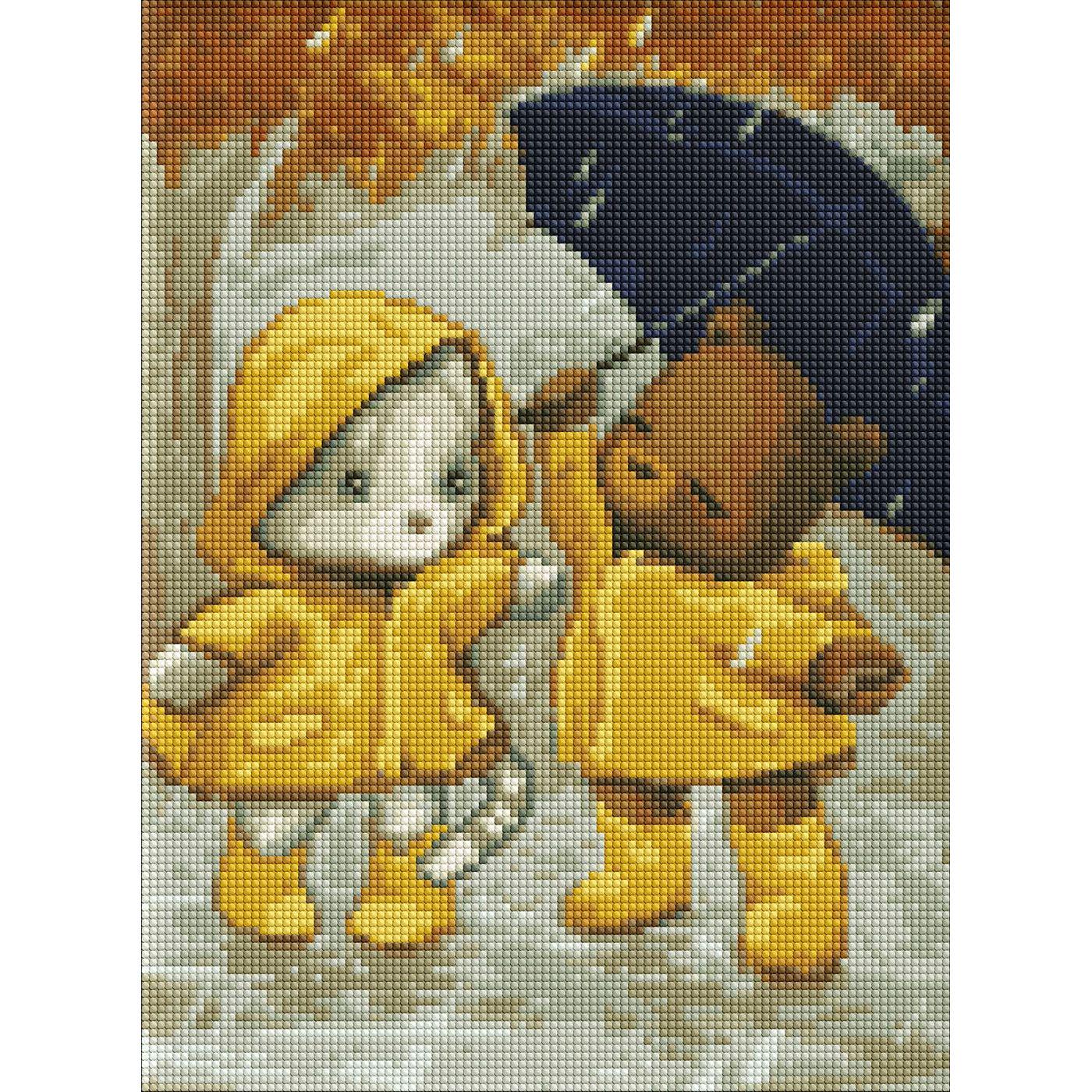 Картина по номерам Ideyka Прогулка под дождем бриллиантовая вышивка мозаика 30х40 см (VM-127-A-101)