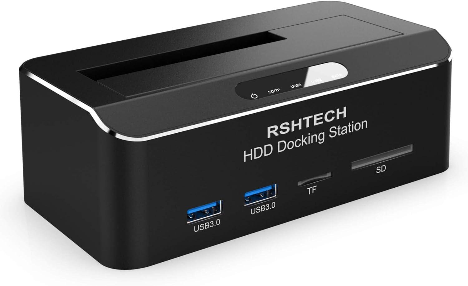 Док-станція RSHTECH 4в1 алюмінієва зчитувач HDD/SSD/USB-хаб та SD/TF картрідер (9/786)
