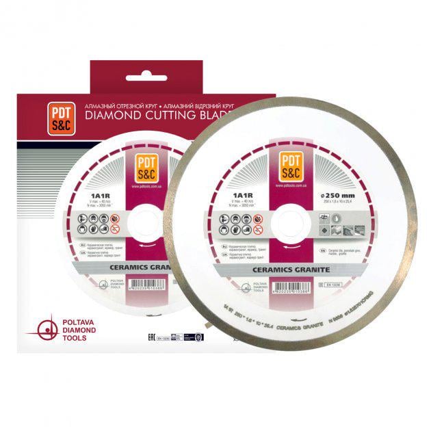 Диск алмазный PDTools 1A1R Ceramics Granite 250х1,6х10х25,4 мм (4820235010386)