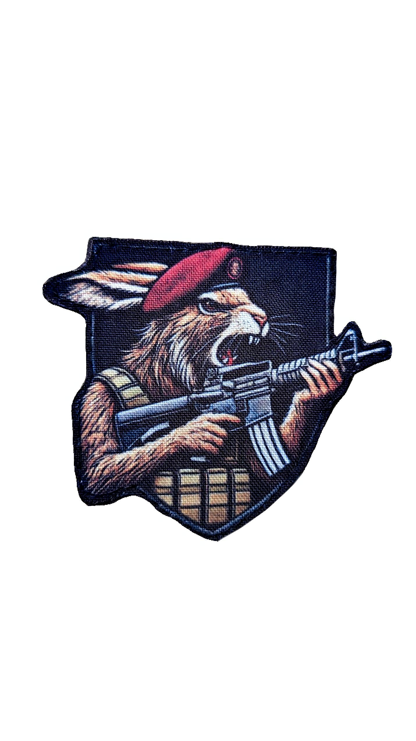 Шеврон-патч Боевой Заяц ДШВ фигурный на липучке (ZAYAC6)