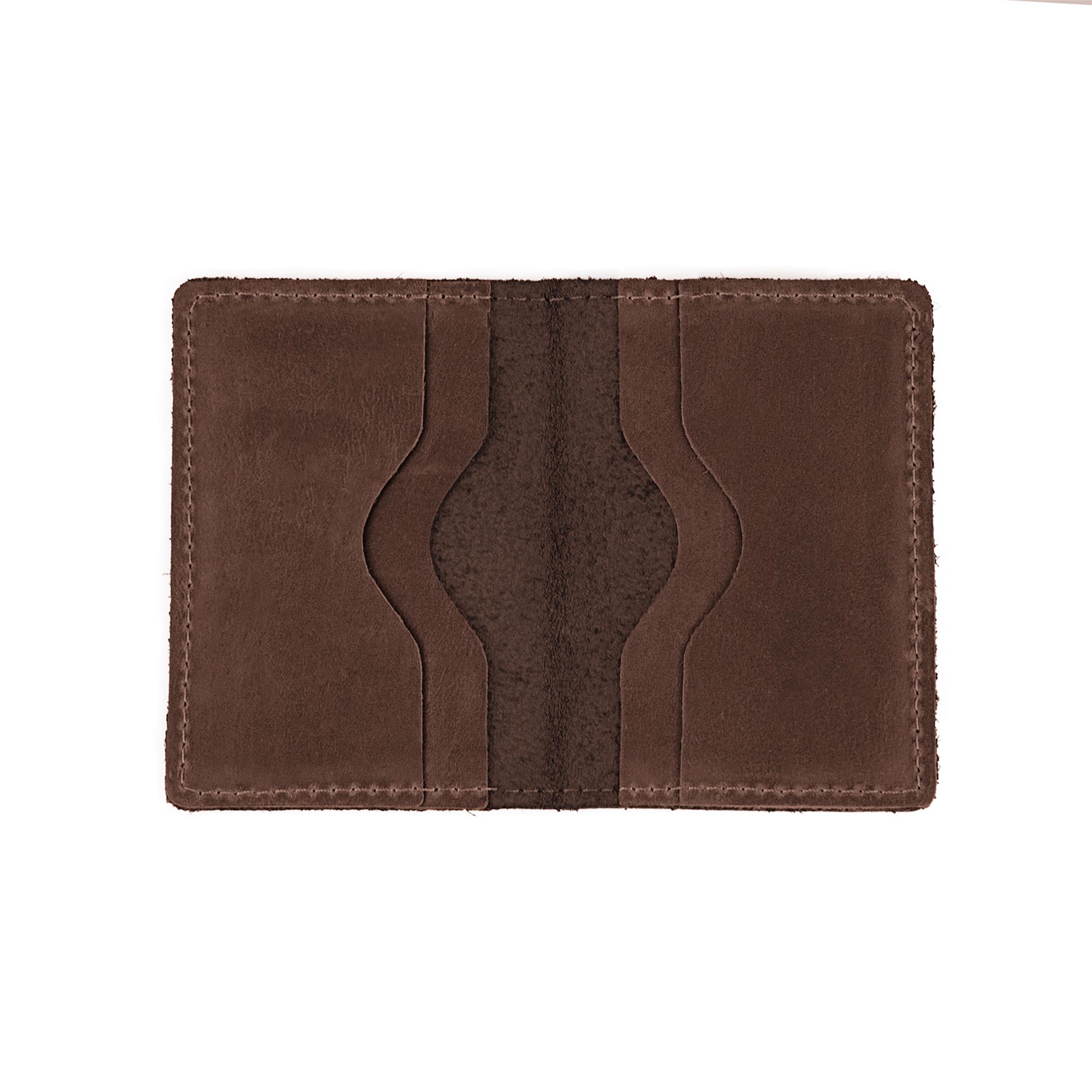 Гаманець шкіряний для карток з персоналізацією Темно-коричневий (126)