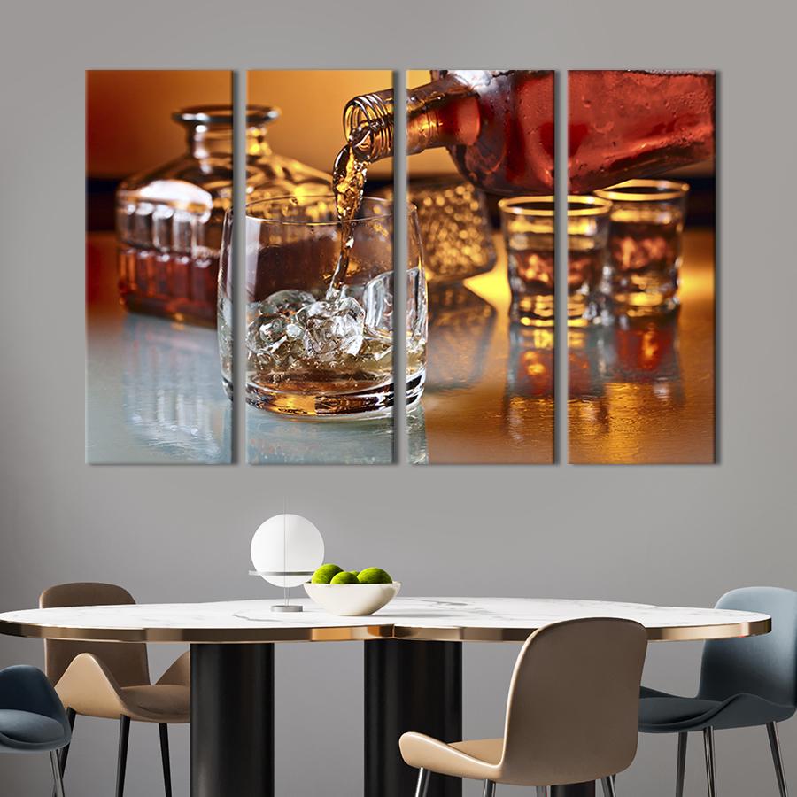 Картина модульная из 4 частей Ice Whiskey L 149x93 см (283-41)