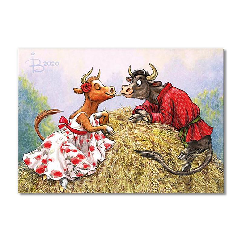 Модульная картина Любовь на сеновале 1 модуль 70x105 см