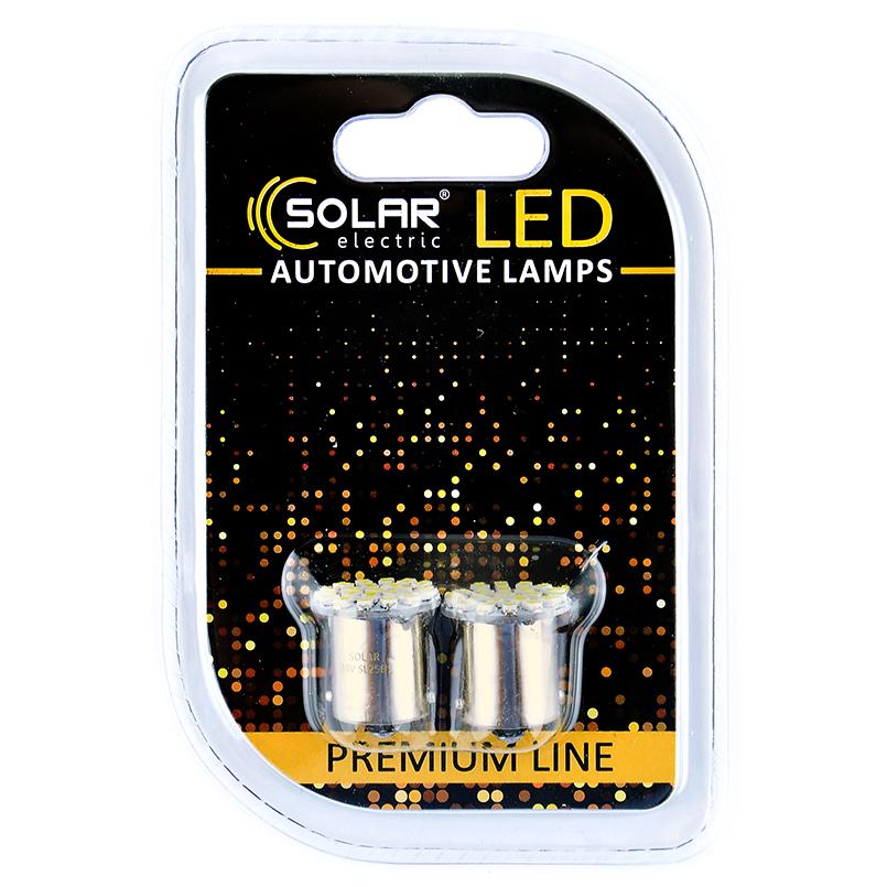 Автолампи світлодіодні Solar 24 В G18.5 BA15s 22SMD 2 шт. White (SL2581)