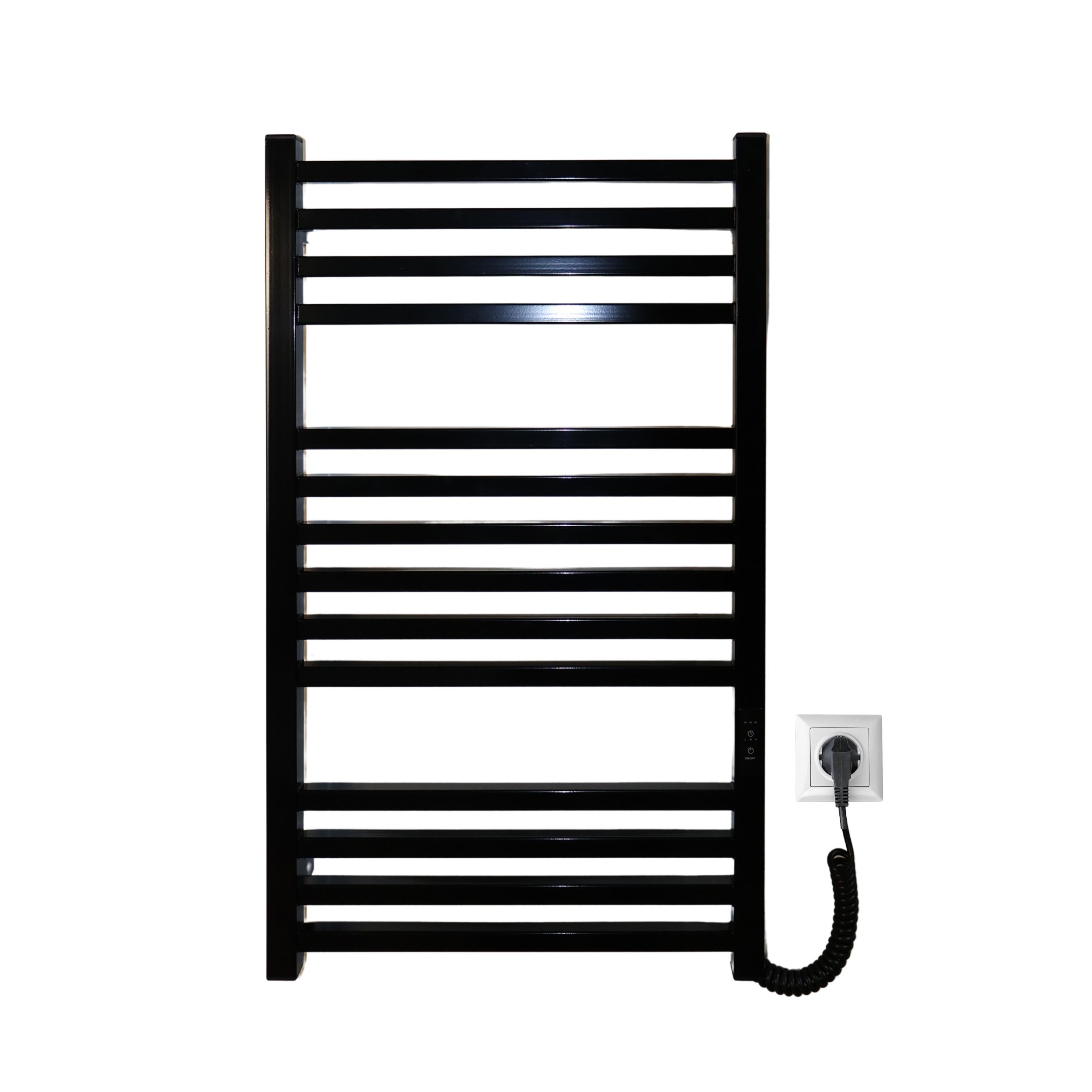 Рушникосушарка електрична Carino Lorenzo з контролером 790x490 мм Чорний глянець (L7949FBG)