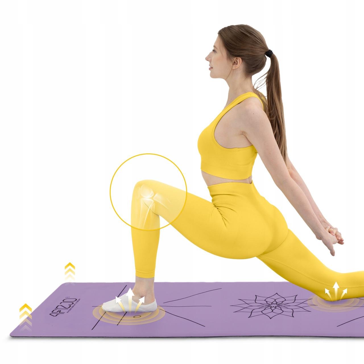 Коврик спортивный 4fizjo PU для йоги и фитнеса 183x61x0,4 см Violet (P-5907739319548) - фото 8