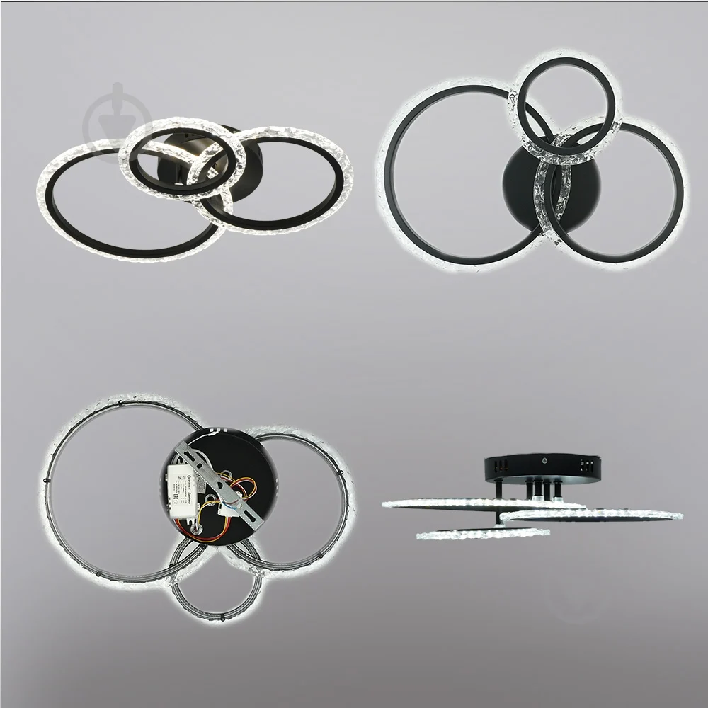 Люстра ESLLSE TRIO 3R с пультом 70W Черный (10478) - фото 4