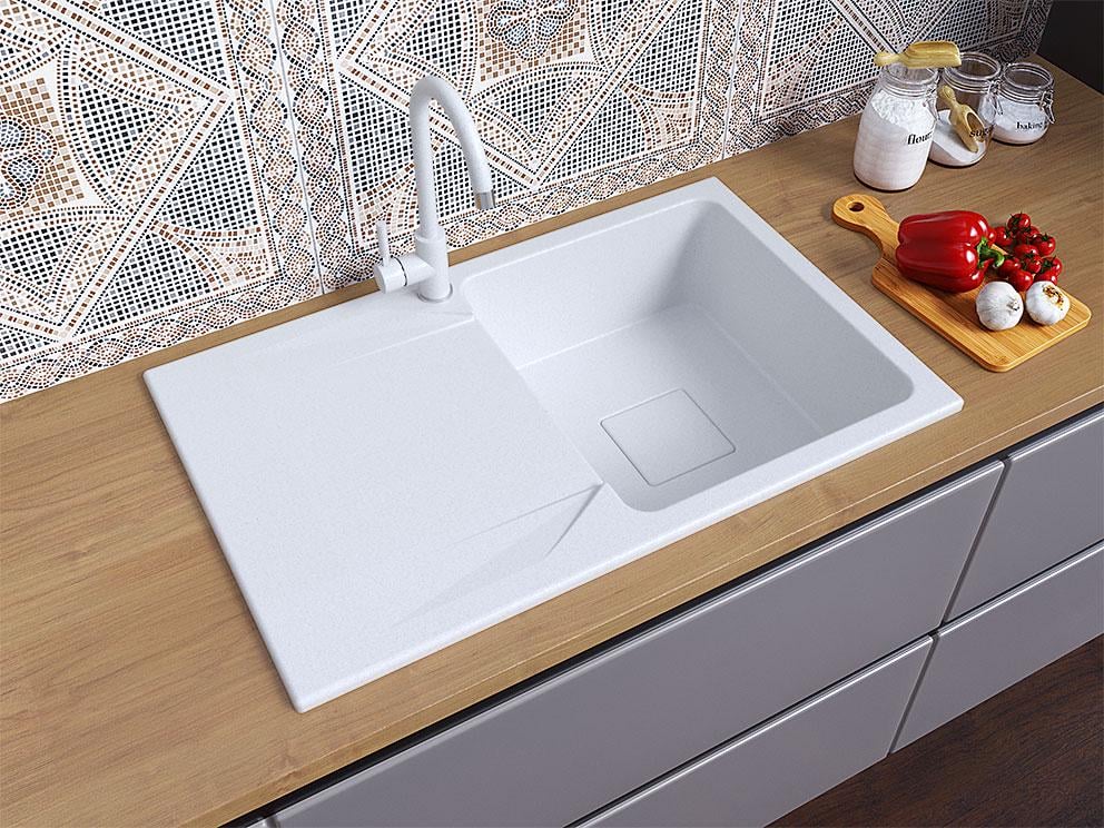 Мийка для кухні Stella Lavita гранітна Білий