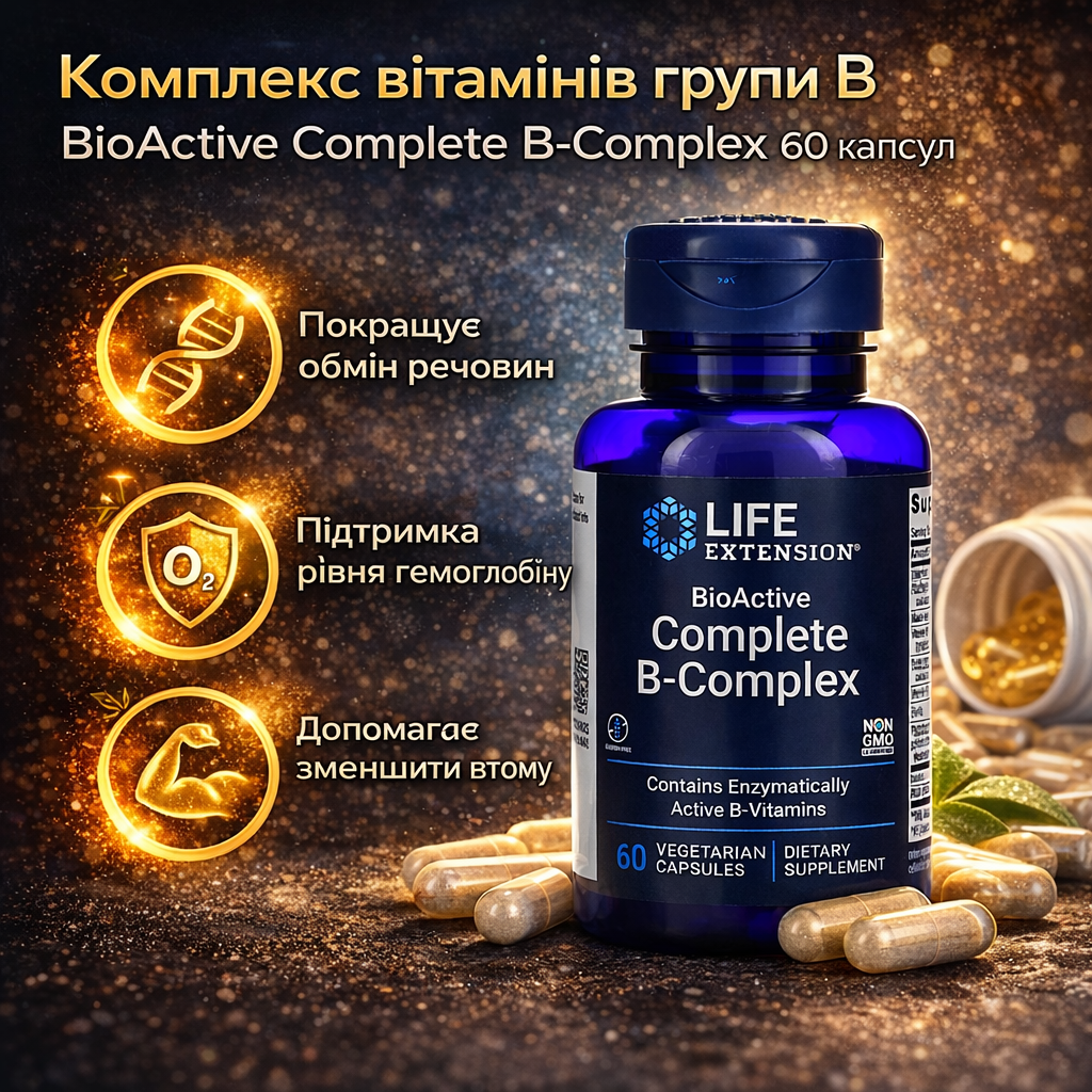 Вітаміни групи B BioActive Complete B-Complex 60 капсул - фото 2