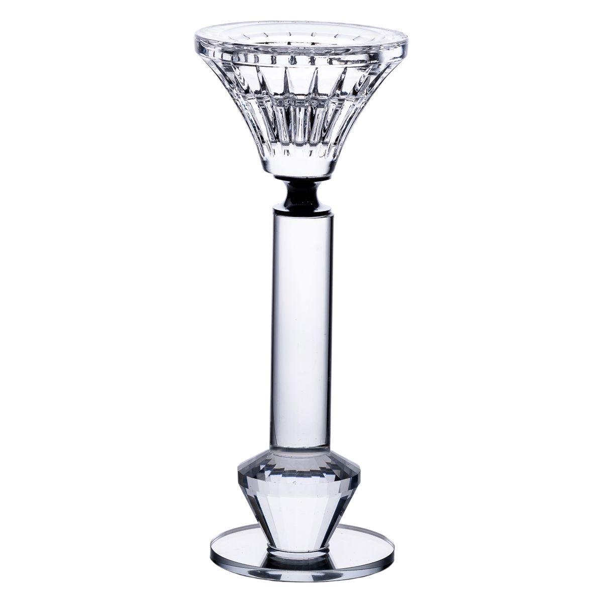 Свічник скляний Light House LG-30093 CL висота 17 см Прозорий