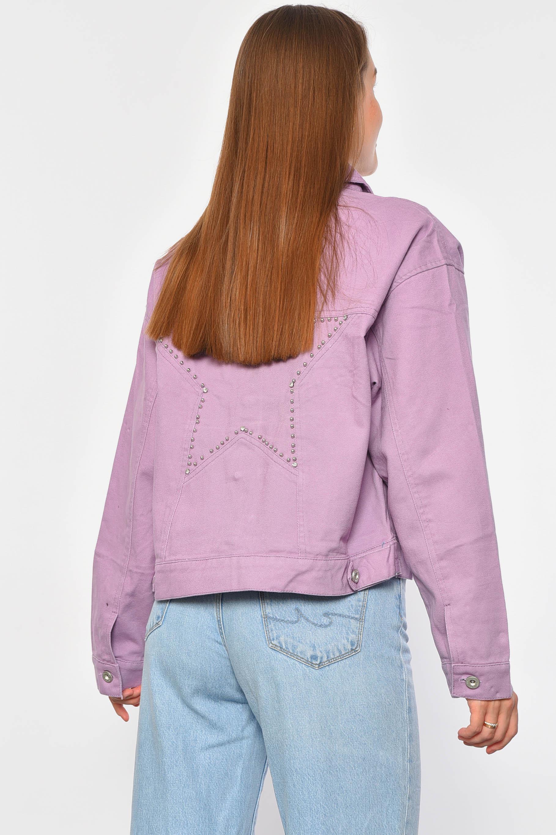 Джинсовка женская M Сиреневый (187205) - фото 3