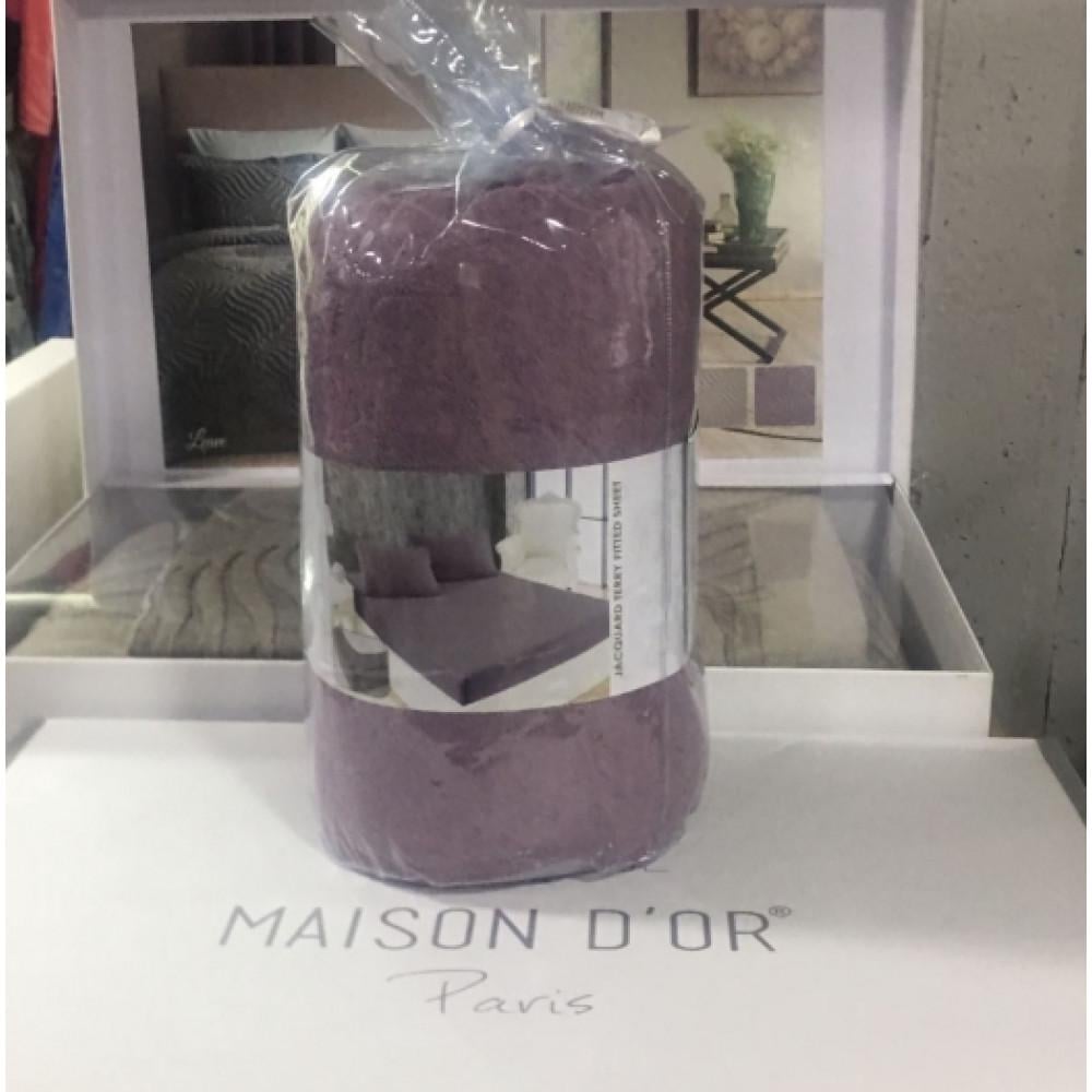 Простынь Maison D'or lilac махровая на резинке 180x200 см с наволочками 2 шт. 50x70 см (2000022265603) - фото 3 Простынь Maison D'or lilac махровая на резинке 180x200 см с наволочками 2 шт. 50x70 см (2000022265603) - фото 3