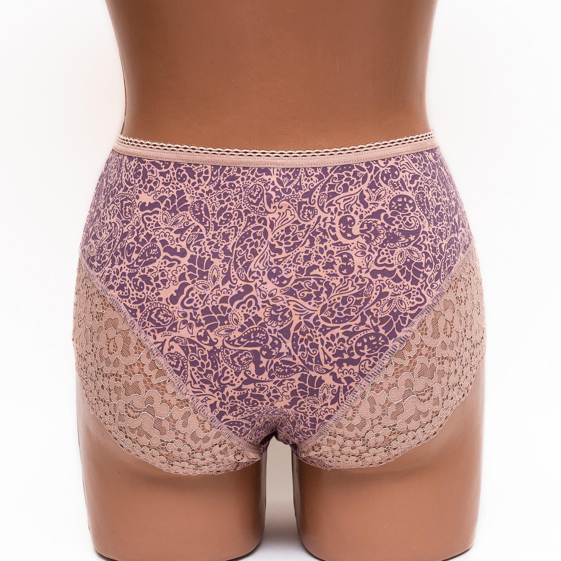 Трусики макси Lanny mode 2XL Пудровый/Сиреневый (55848) - фото 2