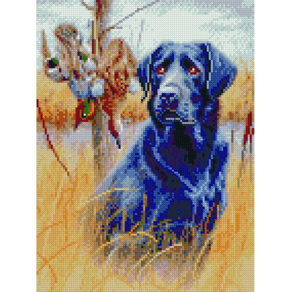 Алмазная мозаика Strateg Лабрадор на охоте 30х40 (HX276)