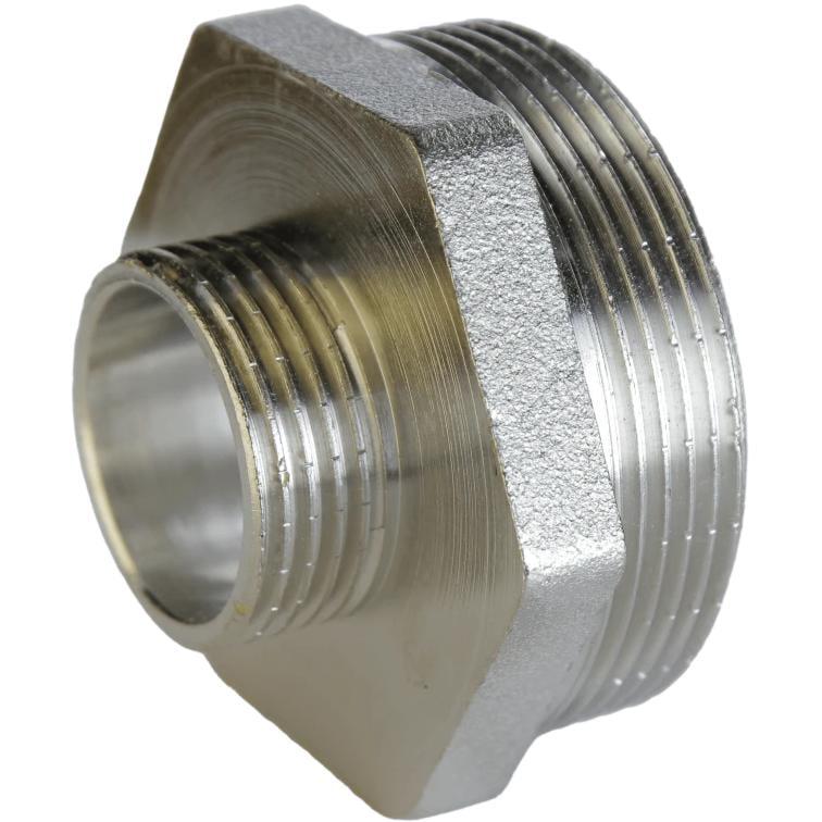 Ниппель редукционный VA А0514Анк никелированный 1 1/4"ЗР х 1/2"ЗР штампованный (000027684)