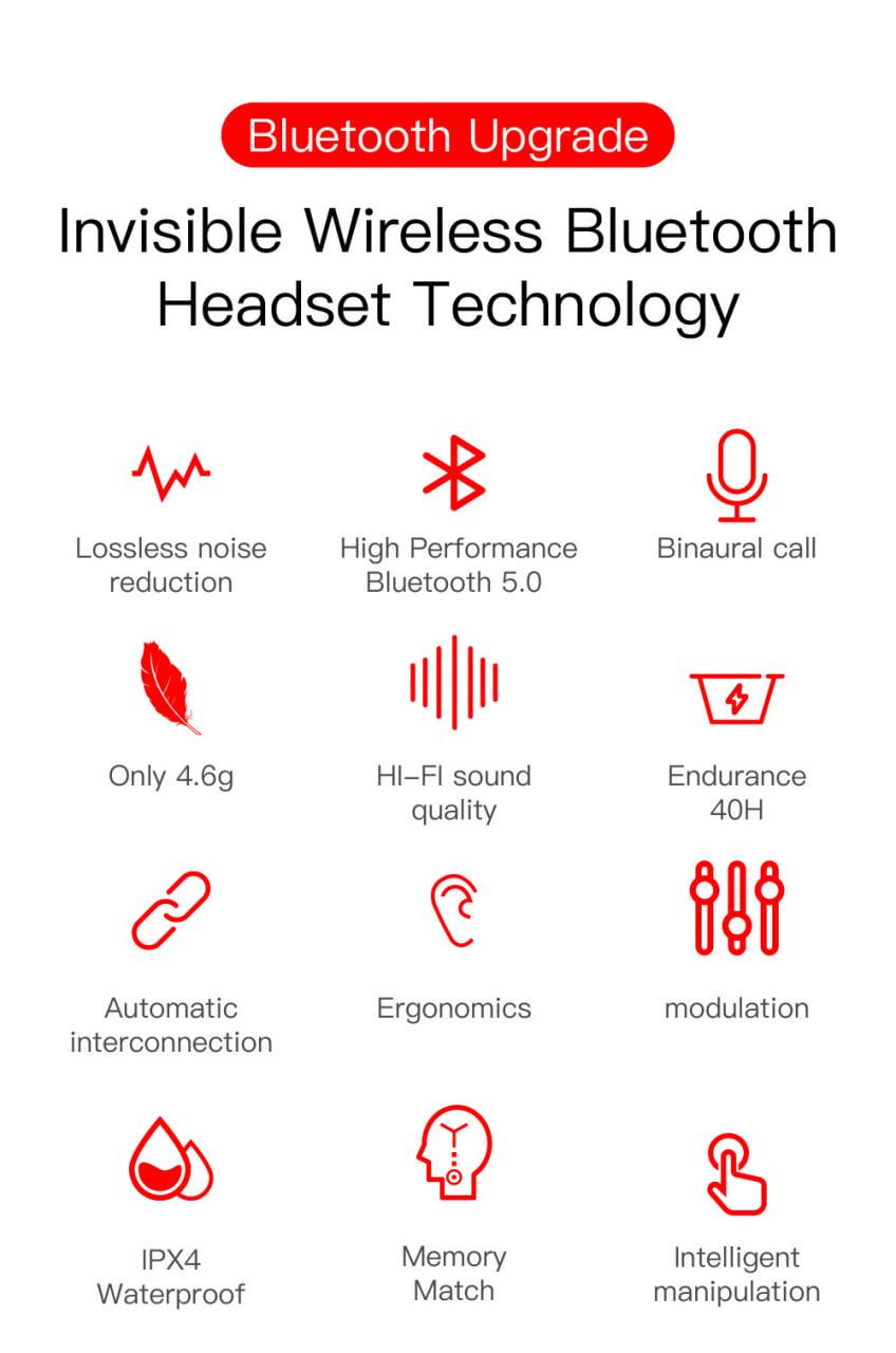 Навушники E7S Bluetooth вакуумні з екранчиком та вкладишами подушечками Чорний (279-1) - фото 7