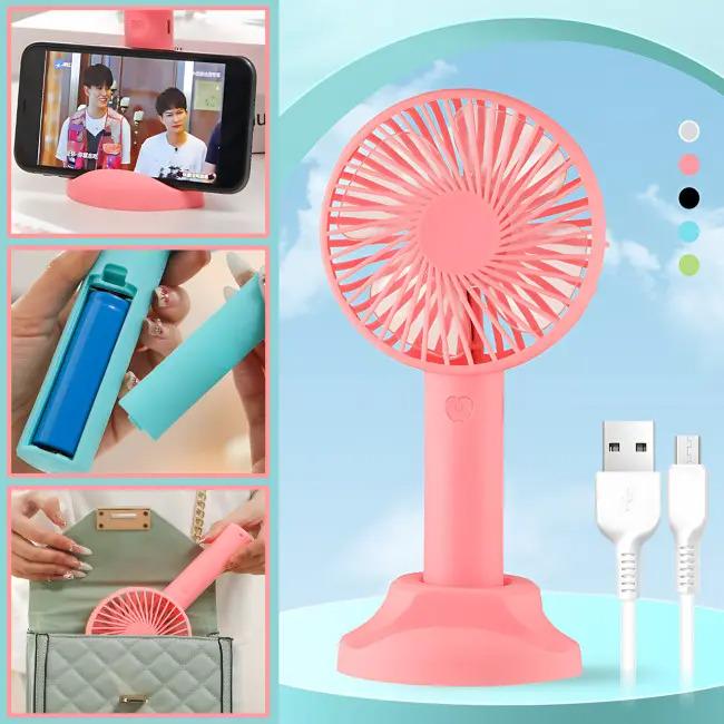 Вентилятор-мини ручной на аккумуляторе X-9 800 мАч USB 3 скорости съемная подставка Розовый (38-рож-6372) - фото 3 Вентилятор-мини ручной на аккумуляторе X-9 800 мАч USB 3 скорости съемная подставка Розовый (38-рож-6372) - фото 3